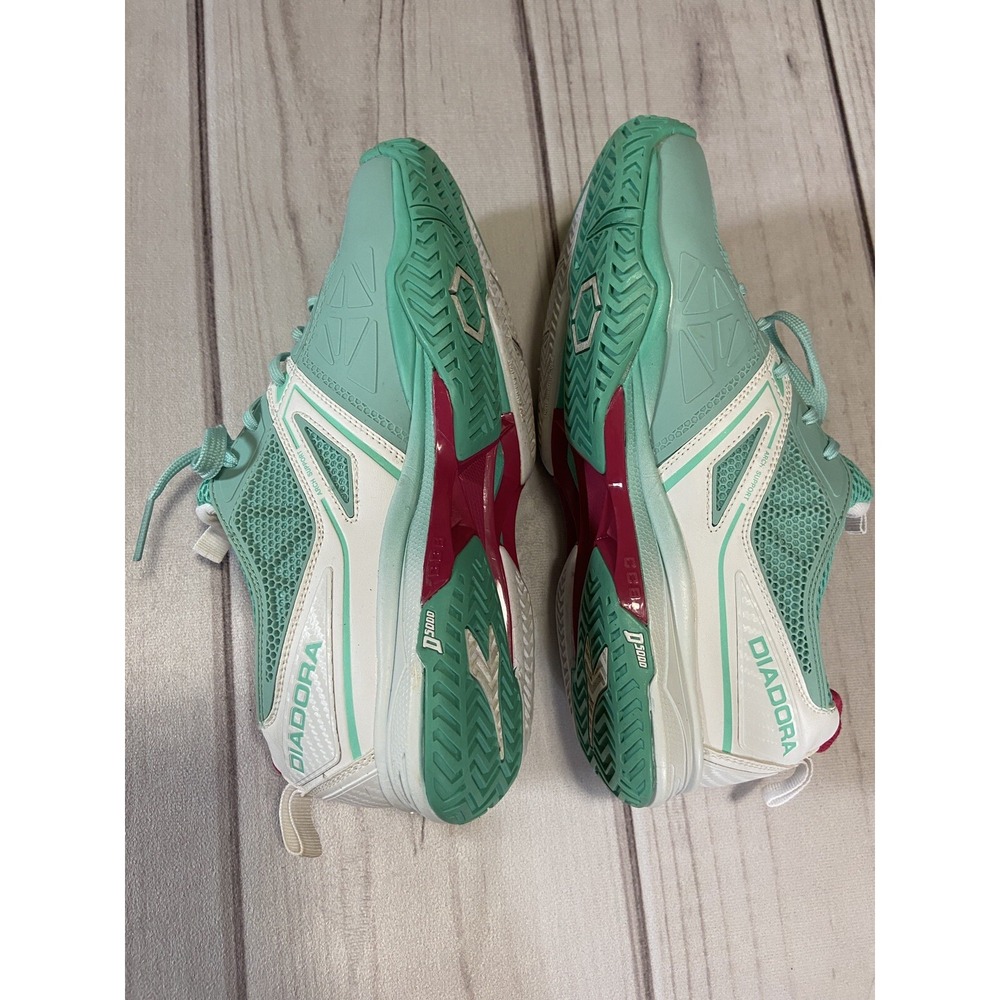 Diadora Speed Pro Evo II Shoes Womens 9 Aqua White Ortholite Running Sneaker - Picture 4 of 11